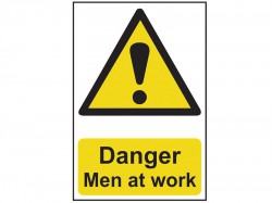 Scan 1200 Danger Men At Work - PVC Sign 200 x 300mm Signage