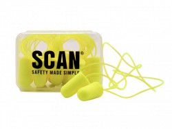 Scan Foam Earplugs + Cord (6 Pairs) SNR29