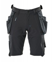 MASCOT Advanced Work Shorts with Detachable Holster Pockets - Black 36\"