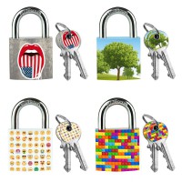 30mm wide solid body padlock; printed patterns