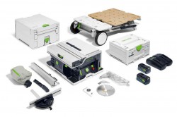 Festool 18v Cordless Table Saw CSC SYS 50 EBI-Set With Rolling Table & 2 x Batteries With Charger