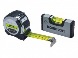 Komelon PowerBlade II Pocket Tape 5m/16ft with Mini Level - KOM516TLVPK