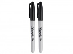 Sharpie Permanent All Surface Black Fine Tip Long Lasting Marker Pens Pack of 2