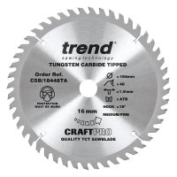 Trend CSB/18448TA 184mm x 16mm x 48T Cordless Circular Saw Blade for Wood - CSB/18448TA