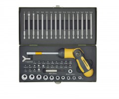 Proxxon 23104 54-piece Screwdriver Bit Set with Foldable Ratchet-screwdriver