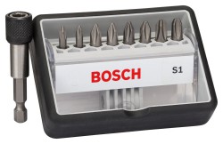Bosch 8+1piece Robust Line screwdriver bit set S, Extra Hard version 25 mm, 8+1piece
