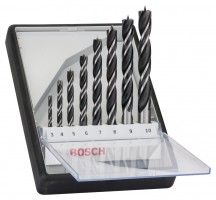 Bosch 8piece Robust Line brad point drill bit set 3; 4; 5; 6; 7; 8; 9; 10 mm