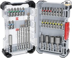 Bosch 2607017724 Extra Hard Screwdriver concrete Drill Bit Set, 35 Pcs