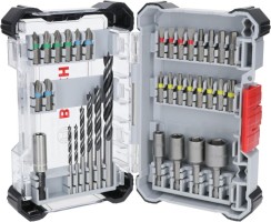 Bosch 2607017725 Extra Hard Screwdriver Bit and PRO Wood Drill Bit Set, 35 pcs