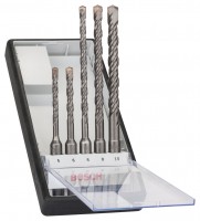 Bosch SDS Plus5; Hammer Drill Bit Robust Line; 5pcs set 5,6 x 115mm; 6,8,10 x 165mm