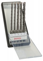 Bosch SDS Plus5; Hammer Drill Bit Robust Line; 5pcs set 6,6,8,8,10 x 165mm