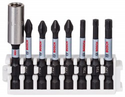 Bosch Impact Power Bit Insert Pack 50mm, PH2, PH2, PZ2, PZ2, T20, T25, T30, Bitholder Standard Pick & Clic
