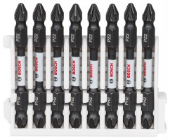 Bosch Impact Double Ended Bit Insert Pack 65mm, 8xPH2PZ2 Pick & Clic