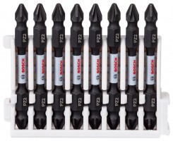 Bosch Impact Double Ended Bit Pack 65mm, 8xPZ2 Pick & Clic