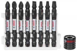 Bosch Impact Double Ended Bit 65mm, PH1PH2, PH2PH3, PH2PZ2, PH2PZ2, SL1x5.5, T15T20, T15T20, T25T30 + Magnetic Sleeve Pi
