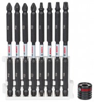 Bosch Impact Double Ended Bit Pack 110mm, PH2, PH2, PZ2, PZ2, T15, T20, T25, T30 + Magnetic Sleeve Pick & Clic