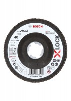 Bosch XLOCK Flap discs, angled version, fibre plate, �115mm, G 40, X571, Best for Metal
