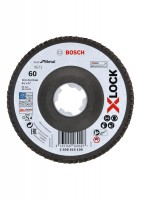 Bosch XLOCK Flap discs, angled version, fibre plate, � 115 mm, G 60, X571, Best for Metal