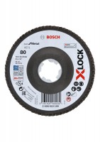 Bosch XLOCK Flap discs, angled version, fibre plate, �115mm, G 80, X571, Best for Metal