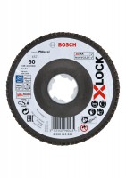 Bosch XLOCK Flap discs, angled version, fibre plate, �125mm, G 60, X571, Best for Metal