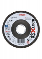 Bosch XLOCK Flap discs, angled version, fibre plate, �125mm, G 120, X571, Best for Metal