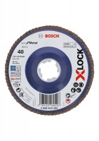 Bosch XLOCK Flap discs, straight version, plastic plate, �115mm, G 40, X571, Best for Metal