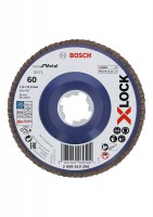 Bosch XLOCK Flap discs, straight version, plastic plate, �115mm, G 60, X571, Best for Metal