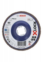 Bosch XLOCK Flap discs, straight version, plastic plate, �115mm, G 80, X571, Best for Metal