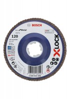 Bosch XLOCK Flap discs, straight version, plastic plate, �115mm, G 120, X571, Best for Metal