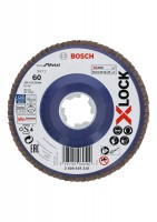 Bosch XLOCK Flap discs, straight version, plastic plate, �125mm, G 60, X571, Best for Metal
