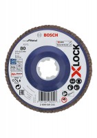 Bosch XLOCK Flap discs, straight version, plastic plate, �125mm, G 80, X571, Best for Metal