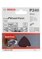 Bosch F460 Sanding Sheet Best for Wood and Paint Set, (G60/G120/G240), 93mm
