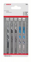 Bosch 5piece jigsaw blade set T 44 D (2x); T 1 B (2x); T 18 A