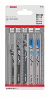 Bosch 5piece jigsaw blade set Wood and Metal Basic T 119 BO; T 119 B; T 11 C; T 118 A; T 118 B