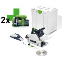 Festool 577589 TSC 55 KEB-Basic 18 Volt Li-Ion Cordless Plunge Cut Circular Saw Body With 2x 5ah Batteries