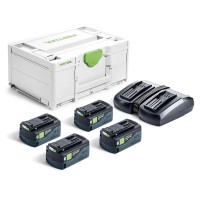 Festool 578682 18V HP5 High Power Energy Set 4 x 5.0Ah Batteries & TCL6DUO Charger GB
