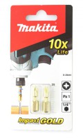 Makita B-28444 Pack of 2 25mm Impact Gold Torsion Screwdriver Bits Pozi PZ1