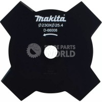 Makita D-66008 Brush Cutter Blade 9\" 230mm 4-Tooth 25.4mm Bore