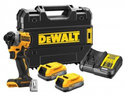 DeWalt DCF850E2T-GB 2 x 18V XR BL Powerstack Ultra Compact Impact Driver Kit