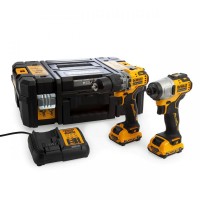 DeWalt Reconditoned DCK2111L2T 12 Volt XR Li-Ion Cordless Brushless Sub-Compact Combi Drill & Impact Driver 2 x 3.0Ah Ba