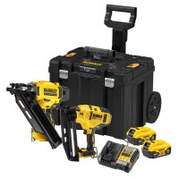 DeWalt DCK246P2TQ-GB Reconditioned 18v XR Brushless Nailer Twin Kit DCN930 & DCN660 in TSTAK Mobile Storage