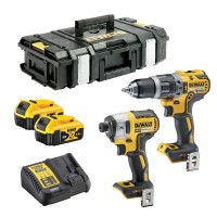 Dewalt Reconditioned DCK266P2-GB 18V XR Brushless Combi Drill & Impact Driver Twin Kit with 2x 5.0Ah