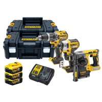 DeWalt Reconditioned DCK368P3T 18V  XR Cordless Brushless 3 Piece Kit + 3 x 5.0Ah Batteries