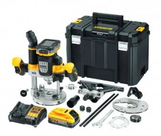 Dewalt Reconditioned DCW620H2Q-GB18V XR Brushless 1/2\" Plunge Router, 2x 5.0Ah Powerstack Batteries, Charger & Deep TSTA