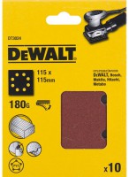 Dewalt DT3024 QUARTER SHEET, QUICK FIT, 115mm x 115mm, GRIT SIZE 180, PACK QTY 10