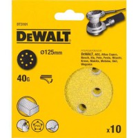 Dewalt DT3101 ROS \"QUICK FIT\" LOOP DISCS, 125mm, 6 holes, GRIT SIZE 40, PACK QTY 10