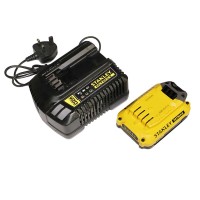 Stanley Fatmax SFMCB202 V20 18V 2.0Ah Battery + Stanley Fatmax SFMCB12 V20 18V 2A Charger Set