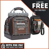 Veto Pro Pac LC - Contractor Series Closed Top Hand & Power Tool Bag Carry Case with Promotional SC45 Tool Pouch