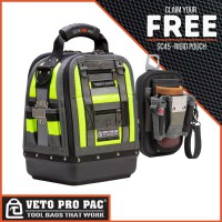 Veto Pro Pac TECH MCT High Visibility Yellow Tool Bag with Promotional SC45 Tool Pouch