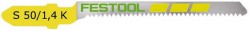 Festool 486564 1.4mm x 50mm T-Shank Curve Cut Jigsaw Blades Pack Of 5 For Wood